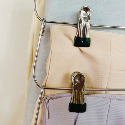 Space Saving Multi Pants Hanger With Clips