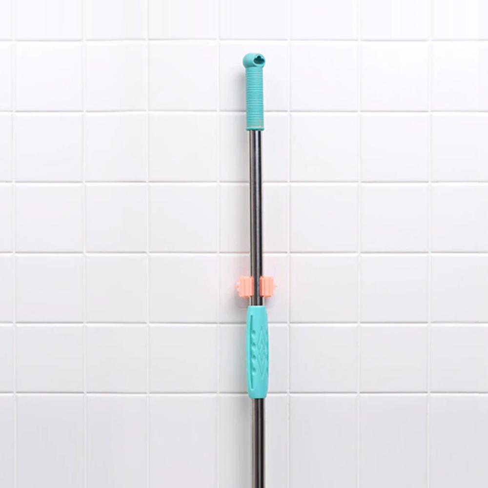 Wall-Mounted Mop and Broom Holder Adhesive No-Drill Utility Organizer Grips