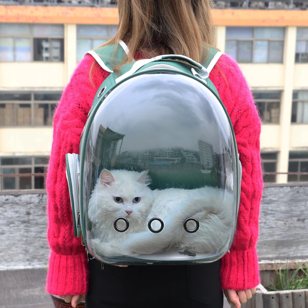 Clear Cat Backpack Carrier with Ventilated Space Capsule Design for Travel