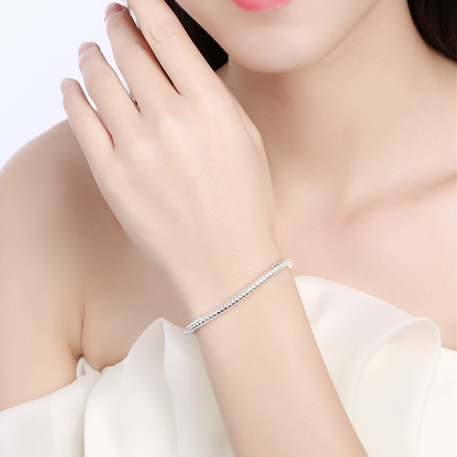 Trendy Silver Snake Chain Bracelet Charm Jewelry