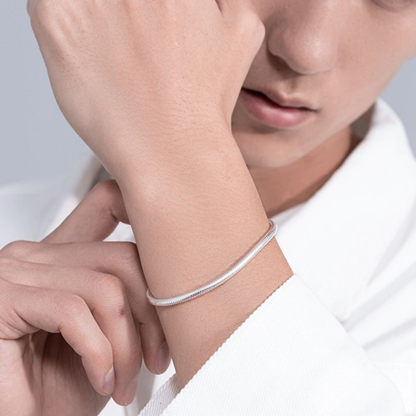 Trendy Silver Snake Chain Bracelet Charm Jewelry