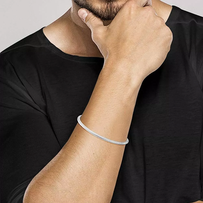 Trendy Silver Snake Chain Bracelet Charm Jewelry