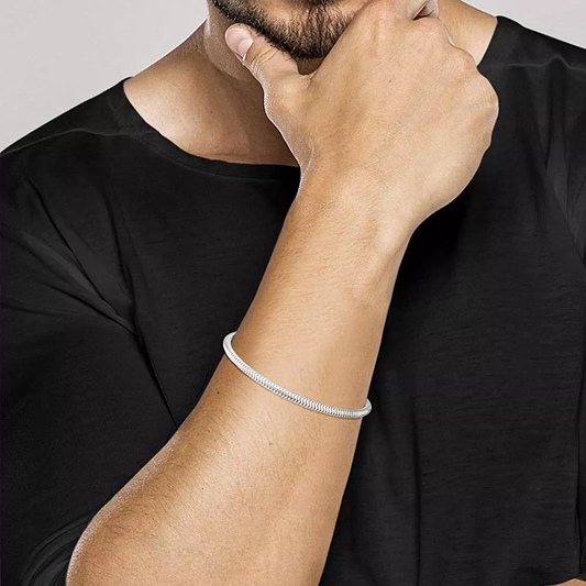 Trendy Silver Snake Chain Bracelet Charm Jewelry