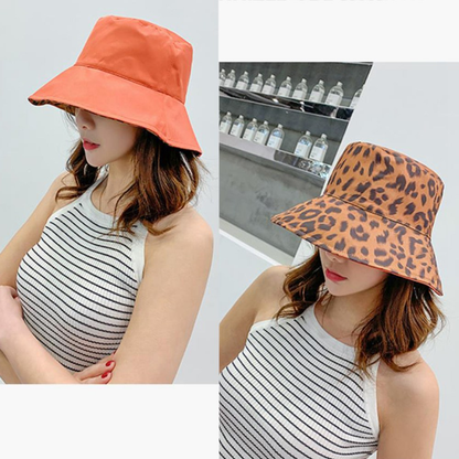 Unisex Reversible Leopard Print Bucket Hat