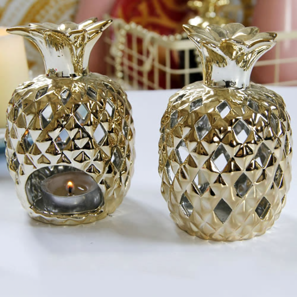 Ceramic Pineapple Candle Holder For Home Décor