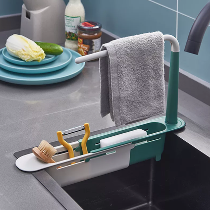 Telescopic Sink Rack With Drain Holes