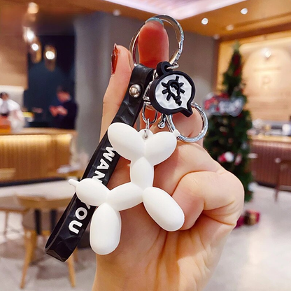 Cute Balloon Dog Car Keychain