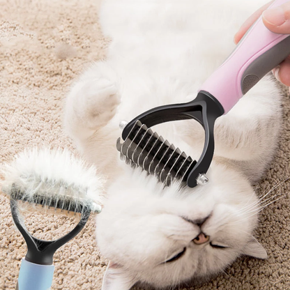 Hair Grooming Pet Safe Dematting Comb - Double-Sided Undercoat Rake for Dogs