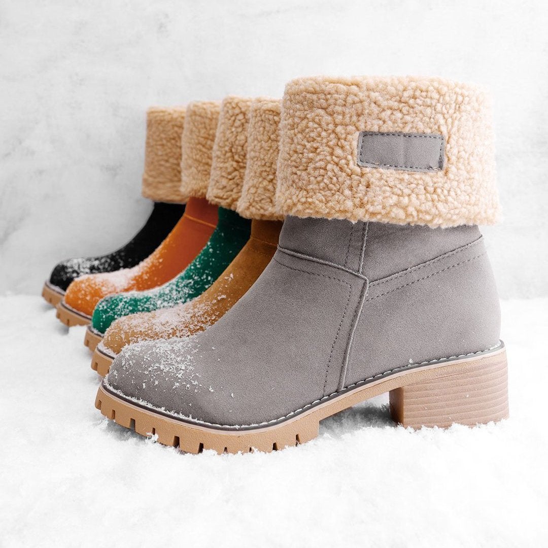 Women's Block Heel Snow Boots | Warm & Stylish - Perfect Winter Gift