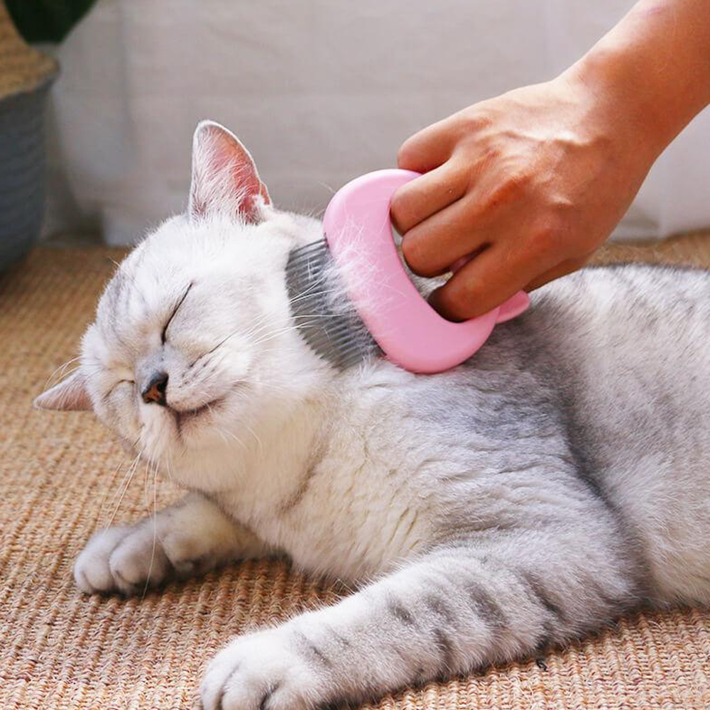 Pet Massaging Shell Comb For Relaxed Grooming Sessions