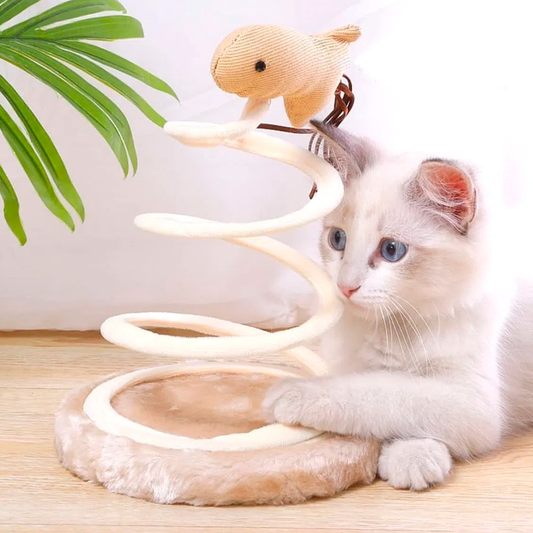 Simulation Mouse Plush Spiral Steel Wire Spring Disc Toy