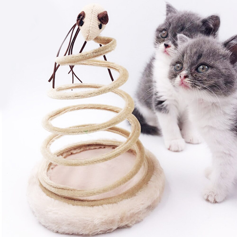 Simulation Mouse Plush Spiral Steel Wire Spring Disc Toy