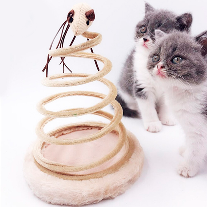 Simulation Mouse Plush Spiral Steel Wire Spring Disc Toy