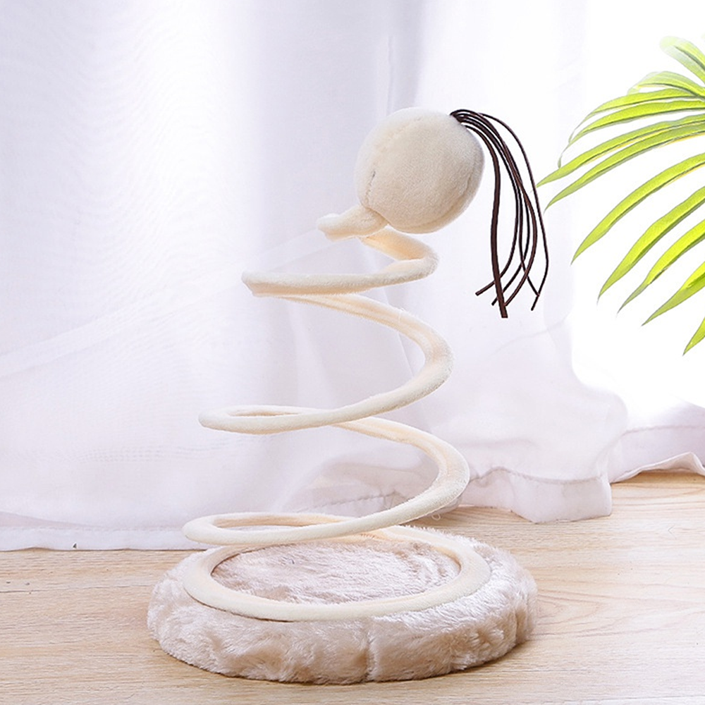 Simulation Mouse Plush Spiral Steel Wire Spring Disc Toy