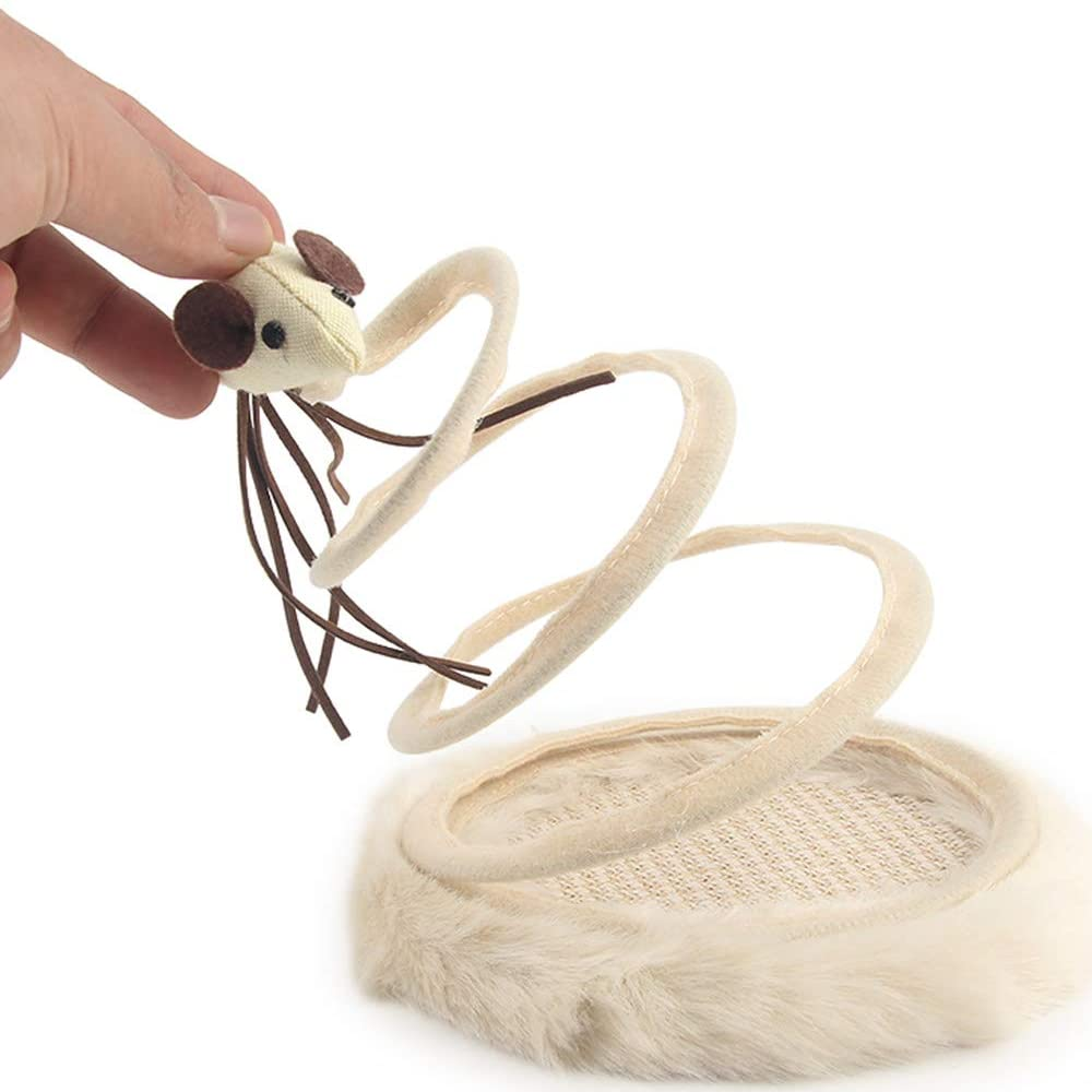 Simulation Mouse Plush Spiral Steel Wire Spring Disc Toy