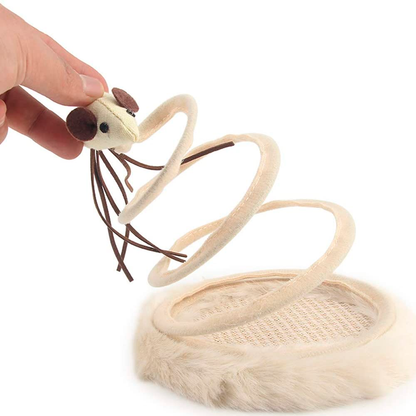 Simulation Mouse Plush Spiral Steel Wire Spring Disc Toy