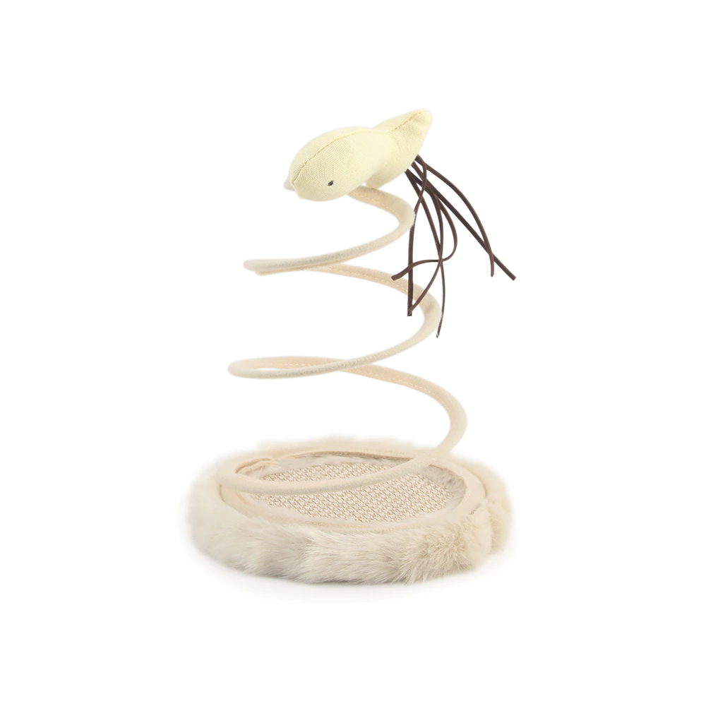 Simulation Mouse Plush Spiral Steel Wire Spring Disc Toy
