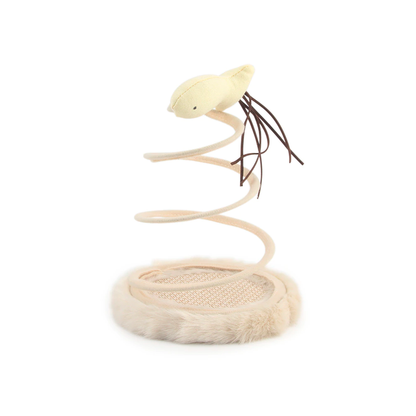 Simulation Mouse Plush Spiral Steel Wire Spring Disc Toy
