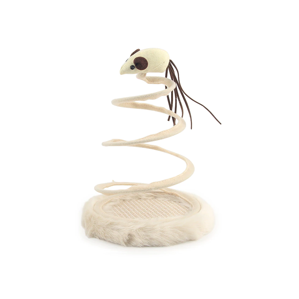 Simulation Mouse Plush Spiral Steel Wire Spring Disc Toy