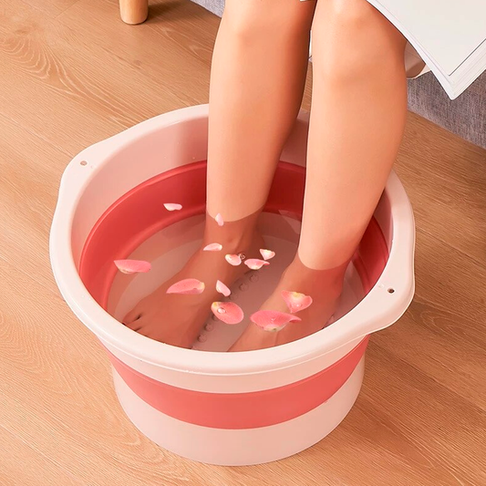 Foldable Foot Spa Bucket with Massage Base Portable Collapsible Foot Soak Tub