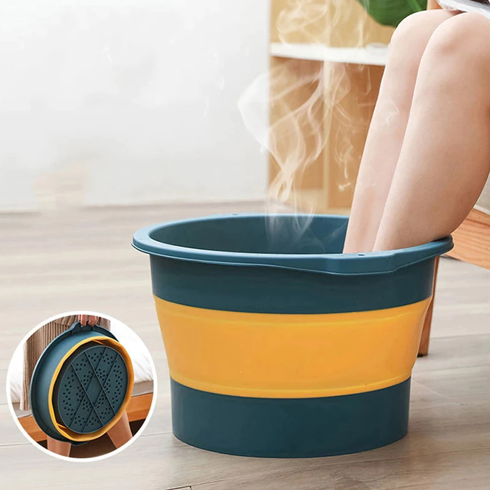 Foldable Foot Spa Bucket with Massage Base Portable Collapsible Foot Soak Tub