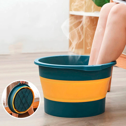 Foldable Foot Spa Bucket with Massage Base Portable Collapsible Foot Soak Tub