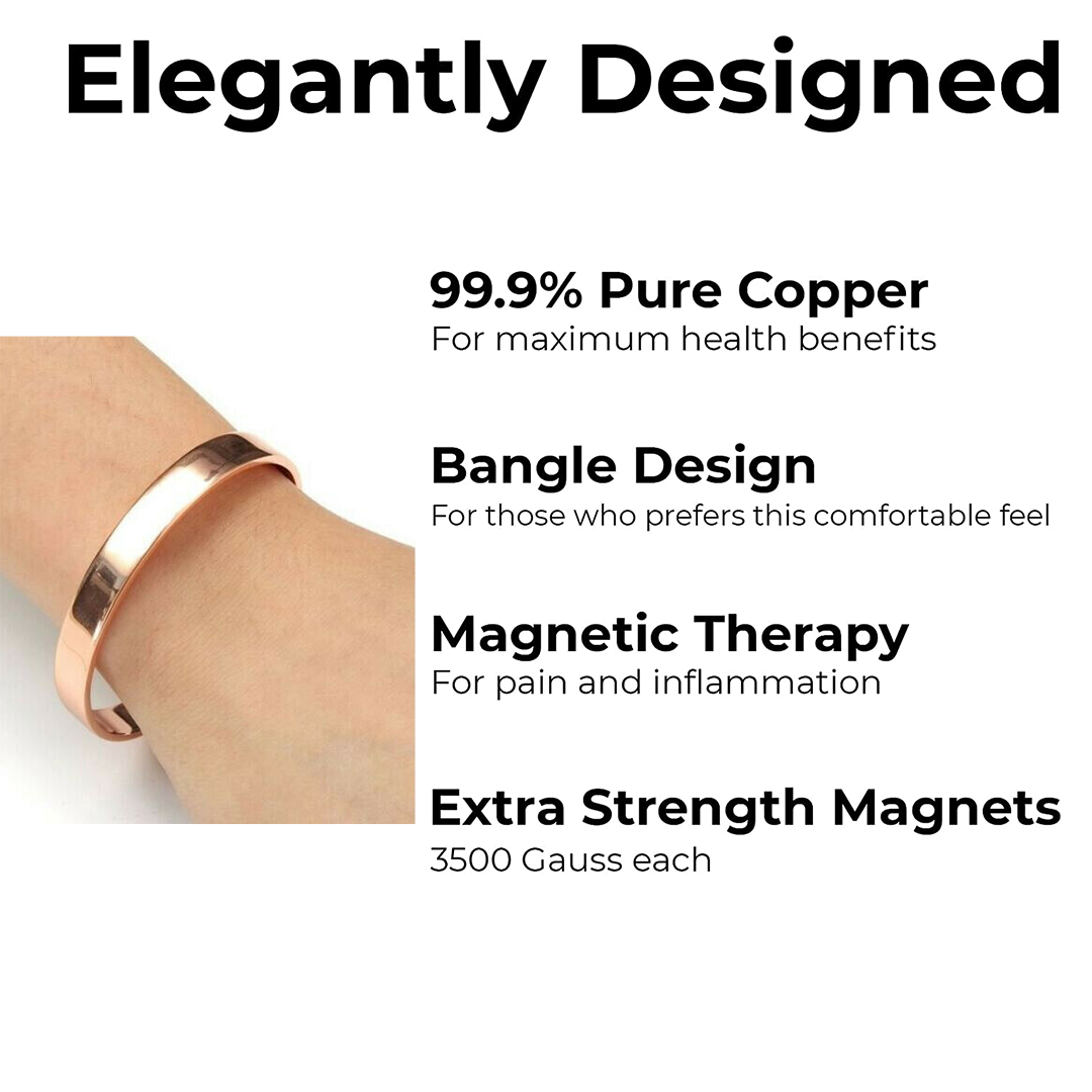 Pure Magnetic Copper Therapy Bangle Bracelet – Perfect Gift for Natural Pain Relief