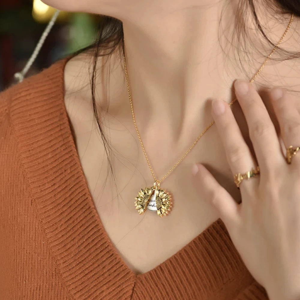 Sunflower "You Are My Sunshine" Necklace