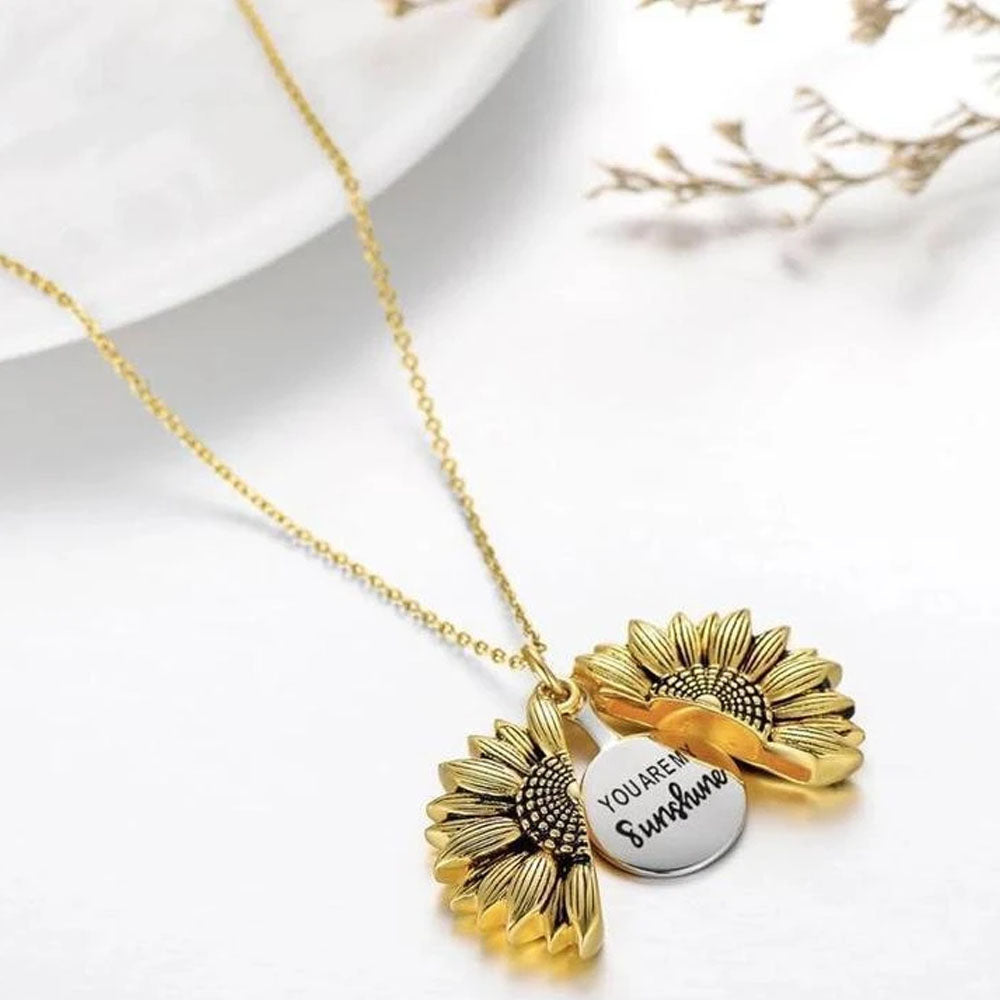 Sunflower "You Are My Sunshine" Necklace