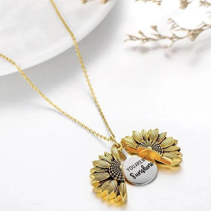 Sunflower "You Are My Sunshine" Necklace