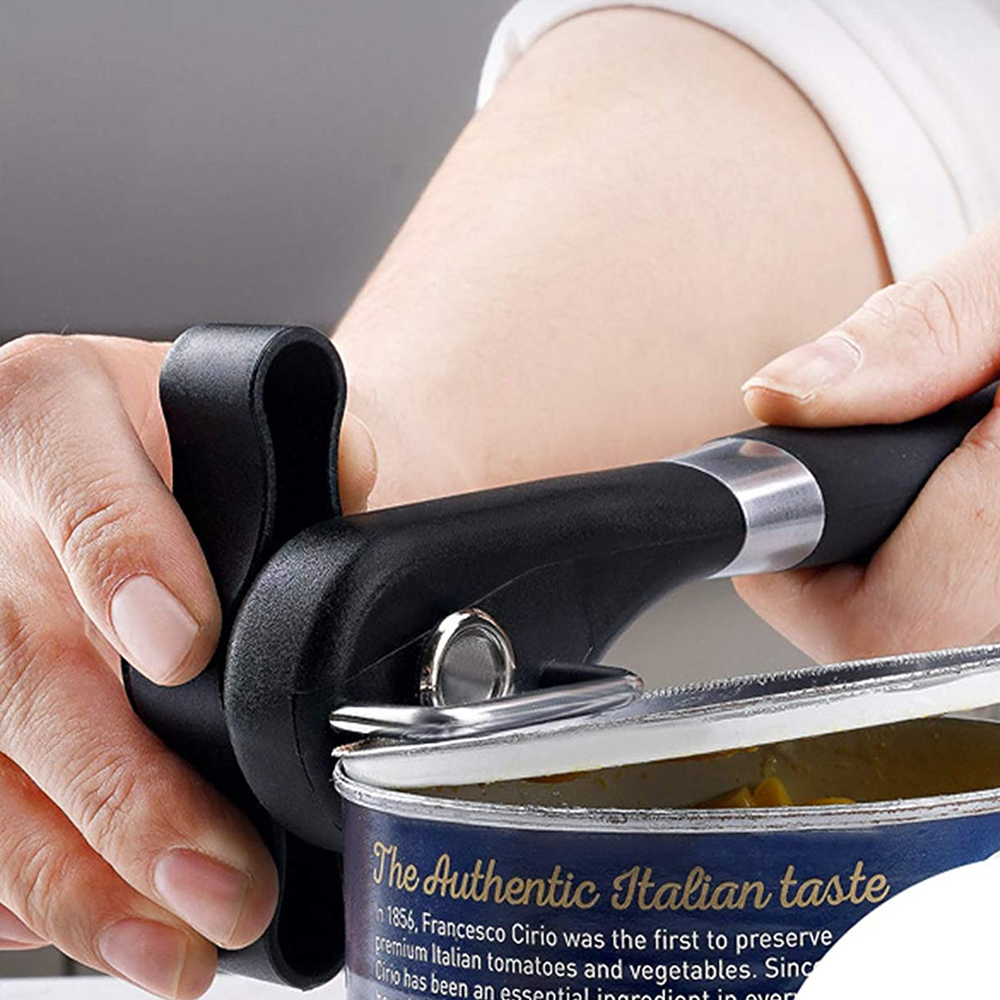Stainless Steel Safe Cut Can Opener – Ergonomic Manual Handheld Smooth Edge Can Opener