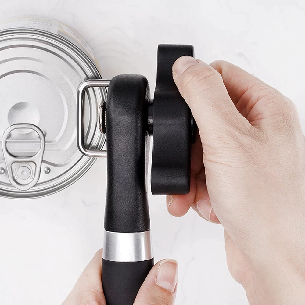 Stainless Steel Safe Cut Can Opener – Ergonomic Manual Handheld Smooth Edge Can Opener