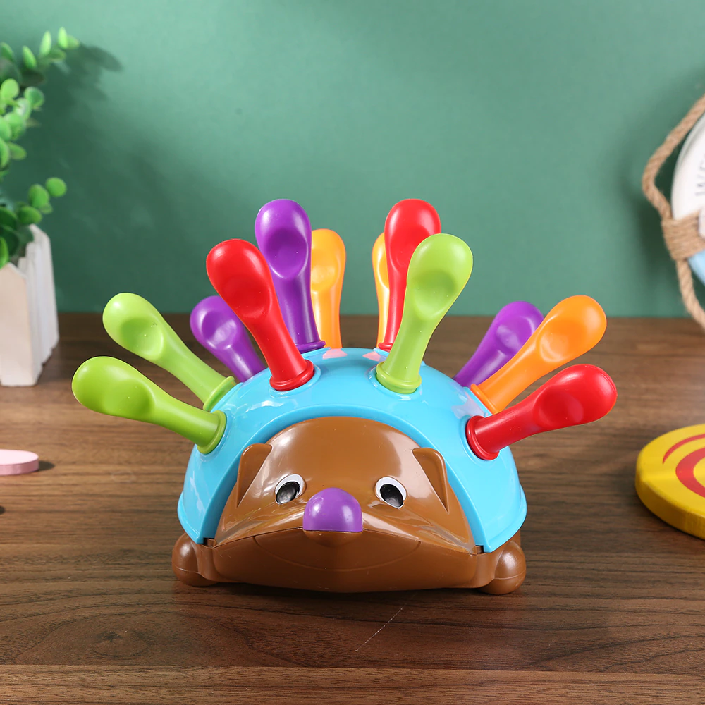Montessori Hedgehog Color Sorting Educational Toddler Toy for Fine Motor Skills Development