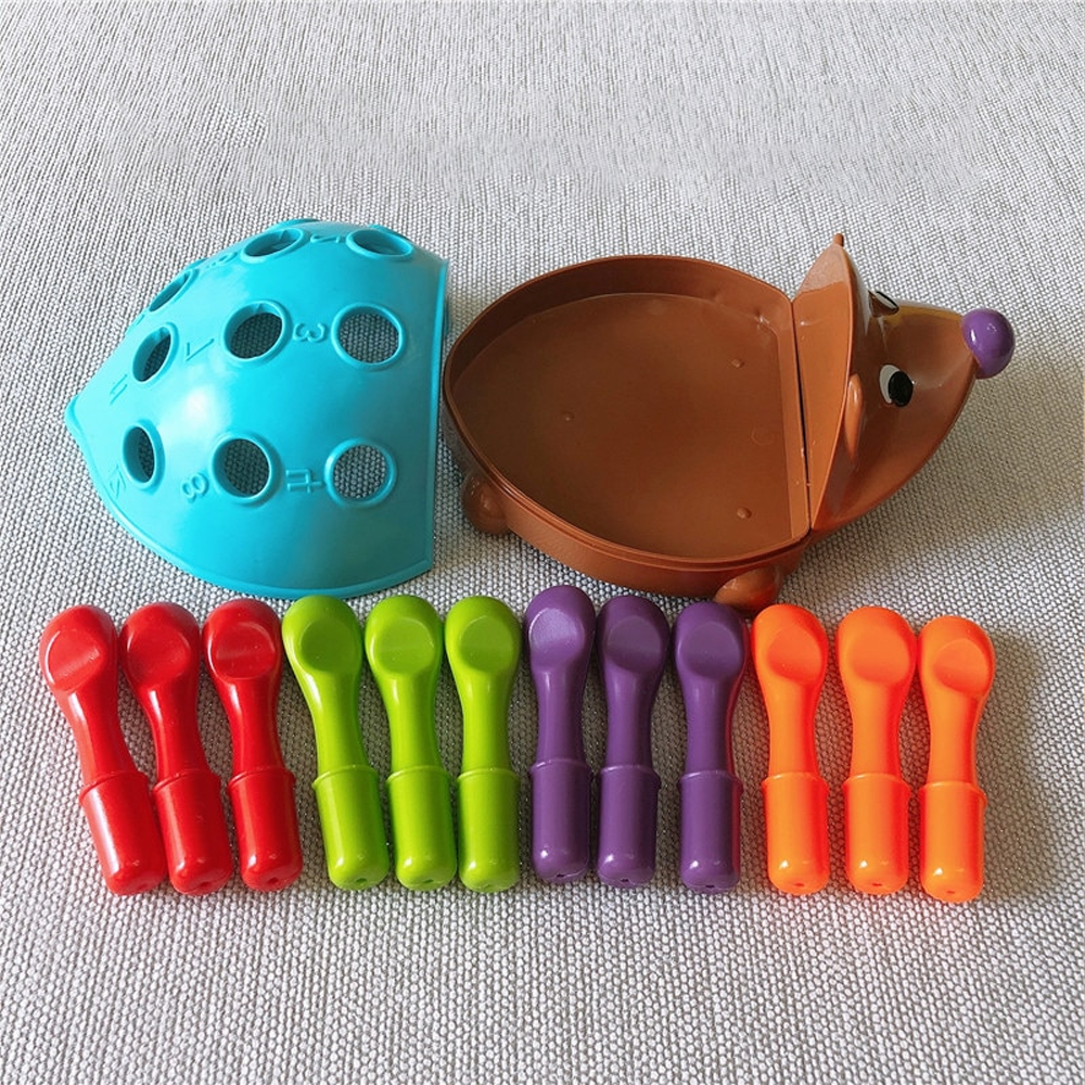 Montessori Hedgehog Color Sorting Educational Toddler Toy for Fine Motor Skills Development