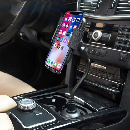 Adjustable Gooseneck Cup Car Phone Holder for Car – Quick Swivel & Stable Cradle Mount