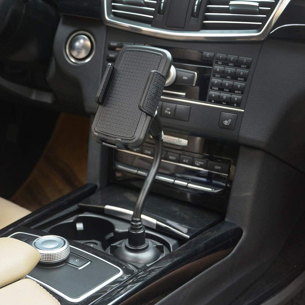 Adjustable Gooseneck Cup Car Phone Holder for Car – Quick Swivel & Stable Cradle Mount