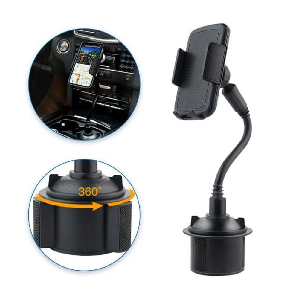Adjustable Gooseneck Cup Car Phone Holder for Car – Quick Swivel & Stable Cradle Mount