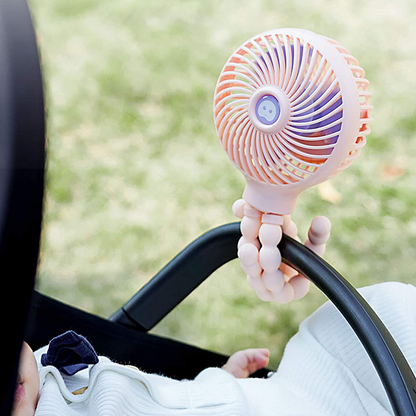 Portable Stroller Fan with Twist Mount & 360° Cooling