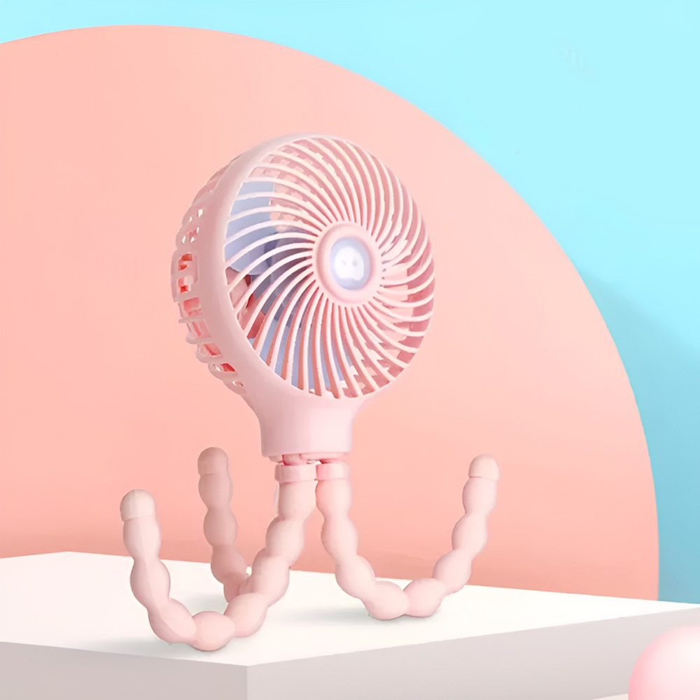 Portable Stroller Fan with Twist Mount & 360° Cooling