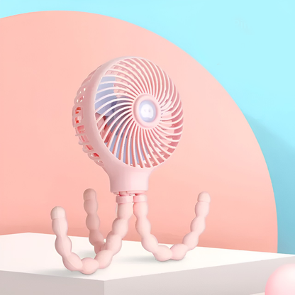 Portable Stroller Fan with Twist Mount & 360° Cooling