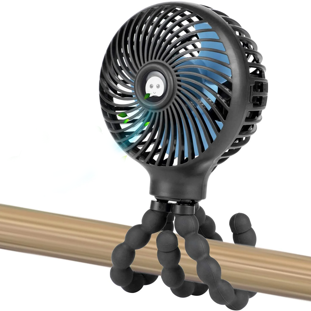 Portable Stroller Fan with Twist Mount & 360° Cooling