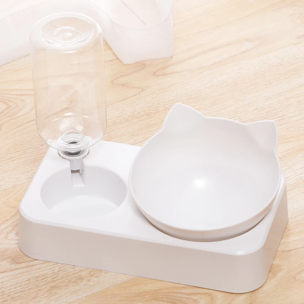 Dog Cat Feeding Double Bowl