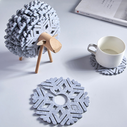 Sheep Shaped Felt Coasters