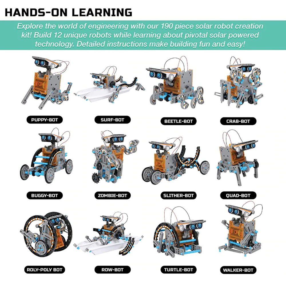 DIY Educational 12-in-1 Solar Robotic Kits