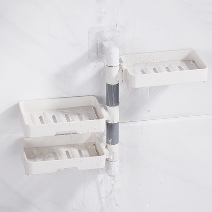 Rotatable Soap Holder Self Adhesive Kitchen Sink Organizer with Drainage Rack