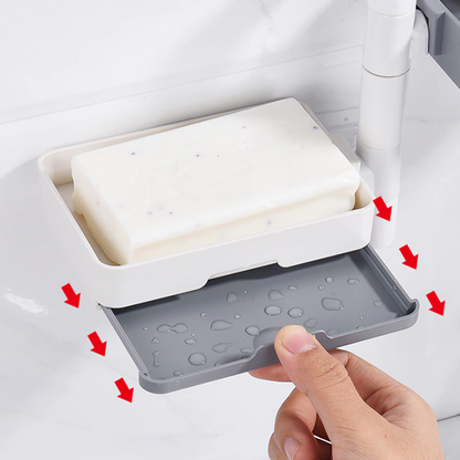Rotatable Soap Holder Self Adhesive Kitchen Sink Organizer with Drainage Rack