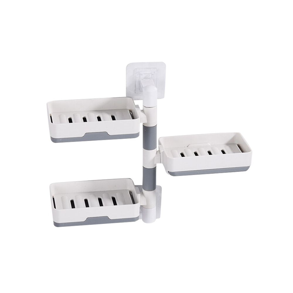 Rotatable Soap Holder Self Adhesive Kitchen Sink Organizer with Drainage Rack