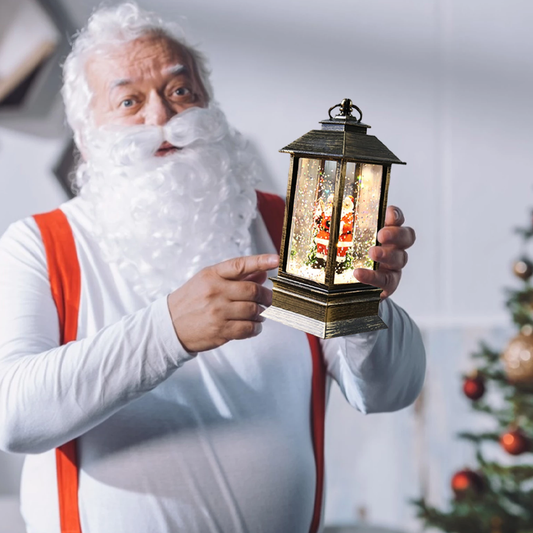 Christmas LED Lantern with Lights - Decorative Flickering Candle Lantern