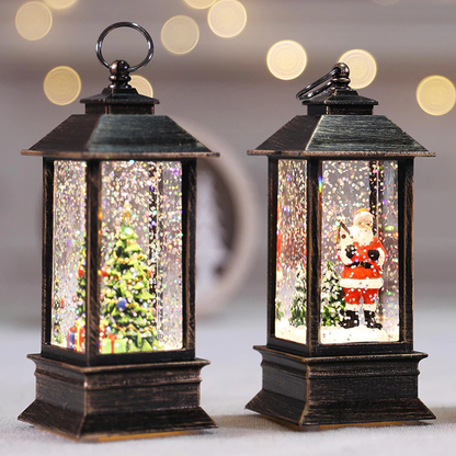 Christmas LED Lantern with Lights - Decorative Flickering Candle Lantern