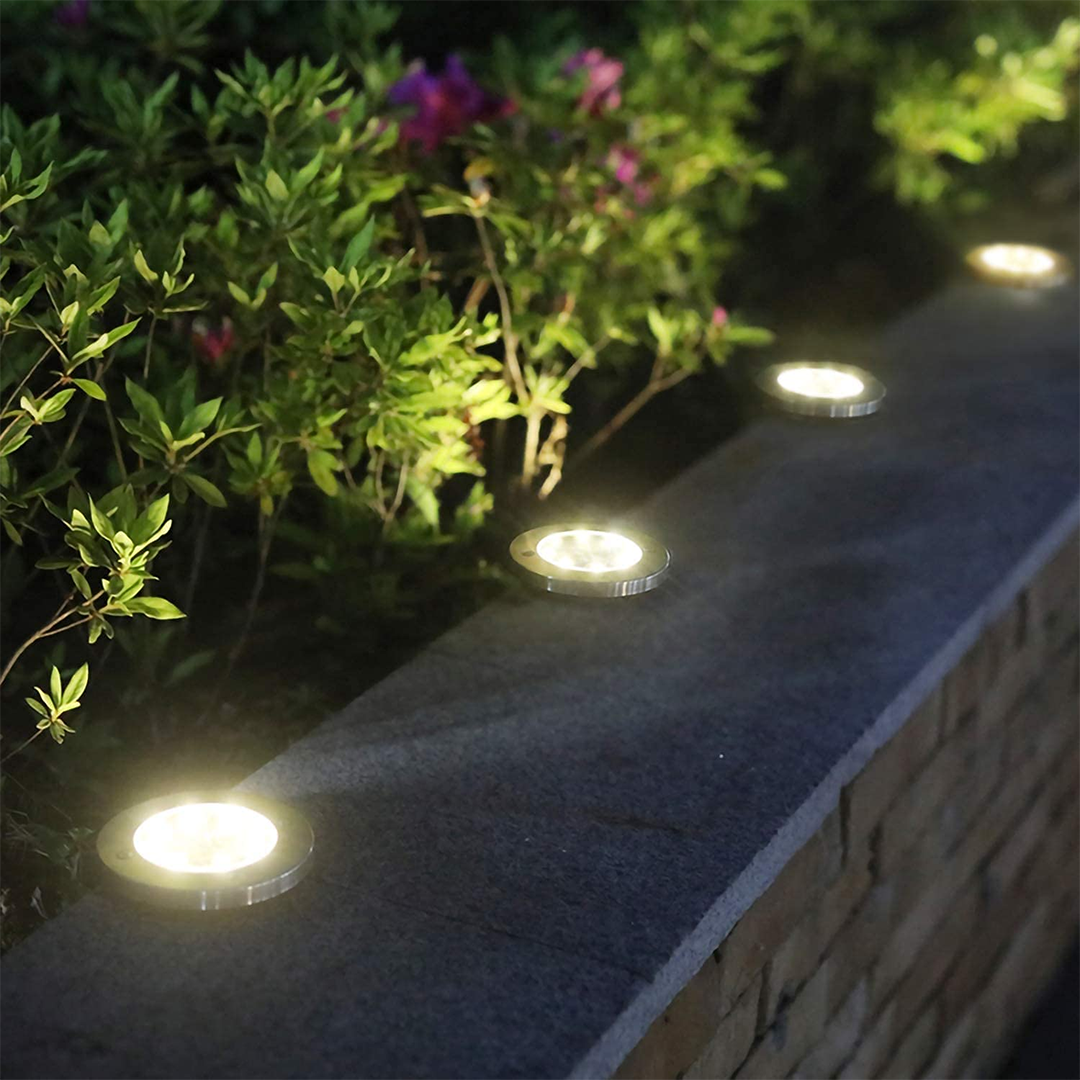 LED Solar In-Ground Pathway Lights - Solar Driveway & Sidewalk Ground Lighting